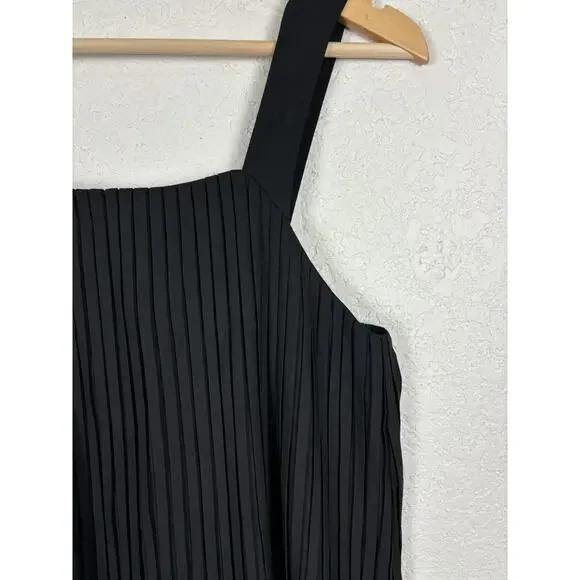 COS Women’s Maxi Dress Size 6 Black Pleated Minimalist Modern Cotton Blend Long - Picture 9 of 15